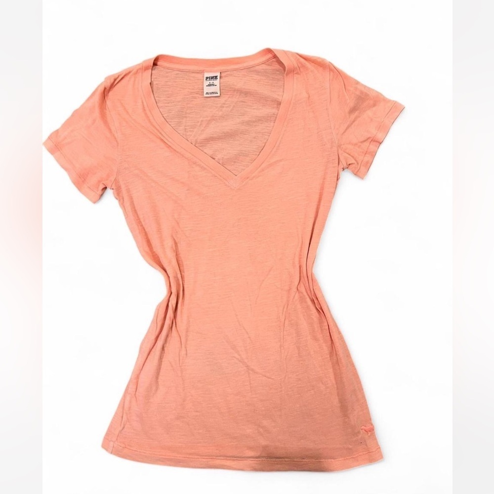 PINK Victoria's Secret Coral V-Neck Tee